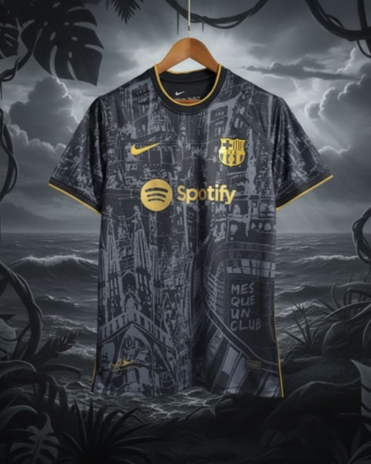 Maillot concept noire et doré du FC Barcelone