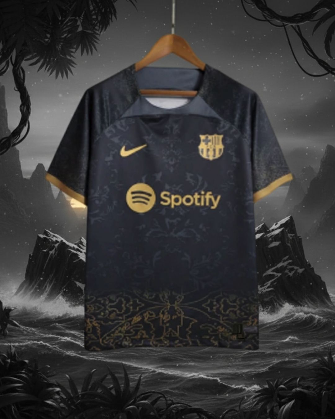 Maillot concept noire et doré du FC Barcelone